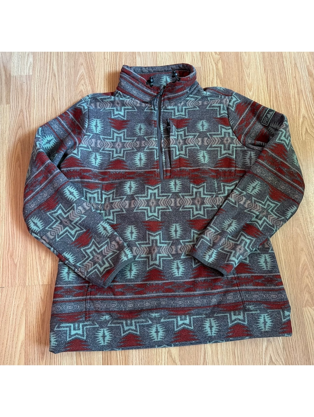 Powder River Panhandle Aztec Print Western Pullover Half Zip Size XL